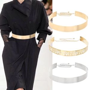 Vintage Women Dress Belt Female Waist Belts Metal Shiny Waist Chain Belt Gold Silver Girdle