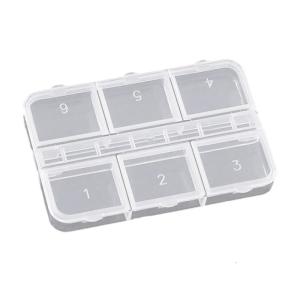 Slim Travel Friendly Box With 6 Divided Spaces For Nail Supplies Craft Items Sturdy Material