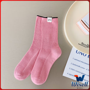 W.EL ถุงเท้าผ้าฝ้าย Yoho ใส่สบาย งเท้าข้อกลาง socks