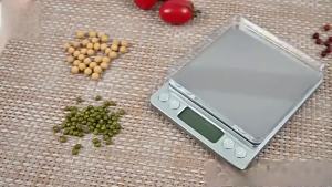 KIPRUNDigital Kitchen Scale 0.1g x 3000g Food Weight Scales with 2 Trays Electric Jewelry Scales with Back-Lit LCD Display Tare and PCS Features Stainless Steel
