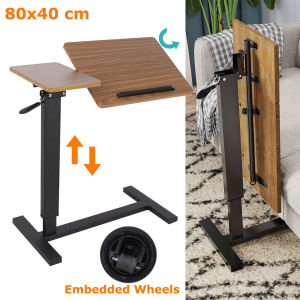 WISFOR Mobile Over Bed Laptop Table Height Adjustable Bedside Desk Tilting Desktop for Home Bedroom Sofa Side Table