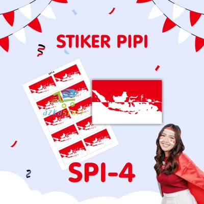 Sticker Pipi Merah Putih - Tempelan Pipi Bendera indonesia 17 agustus