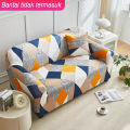 Sarung Sofa Tamu 3 Tempat Duduk Set 1/2/3 Seater Sarung Sofa Cover Sofa Elastic 1 2 3 Seater Couch Cover Pattern/Anti-Selip L shape sofa anti-debu alas Kursi Sopa Tamu Gratis Sarung Bantal dan Stickfoam. 