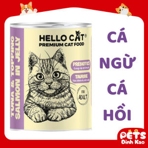 Pate Cho Mèo Hello Cat Giàu Dinh DưỡngThúc Đẩy Tiêu Hóa Giúp Mèo Ăn Ngon Miệng Lon Lớn 400g