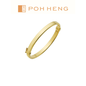 Poh Heng Jewellery 22K Flat Bangle in Yellow Gold [Price By Weight]