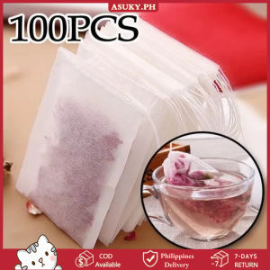 COD【Local Deliver】100PCS Tea Bags Empty Scented TeaBags with String Heal Seal Filter Disposable Tea Bags for Herb Loose Tea
