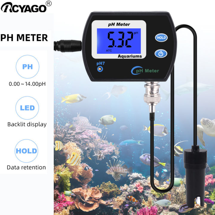 RCYAGO Professional Accurate pH Meter for Aquarium Multiparameter