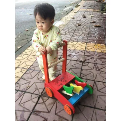 Xe Tập Đi Bằng Gỗ 3 Con Gà Chống Trượt An Toàn Cho Bé Yêu - Xe Đẩy Con Gà Gỗ Tự Nhiên Hàng Việt Nam Cao Cấp