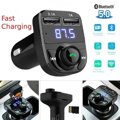 Bluetooth FM Transmitter Modulator Mobil Car Charger Dual Port USB MP3 Player SD Card Slot