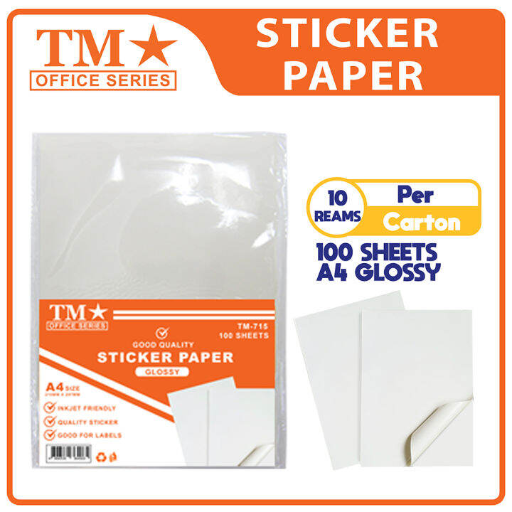 TM Sticker Paper A4 100's x 10 reams | Lazada PH