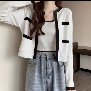 30312# PJG Santaniah 2pcs Set Knitted Cardigan Import / Blouse Blus Wanita 2In1 Inner + Outer / Set Cardigan Korea kekinian