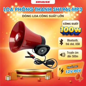 Loa rao hàng phóng thanh công suất lớn 50W chính hãng Sunrise SH-196L MP3 Loa phóng thanh cầm tay ghi âm hoạt náo viên - SUNRISE MUSICS