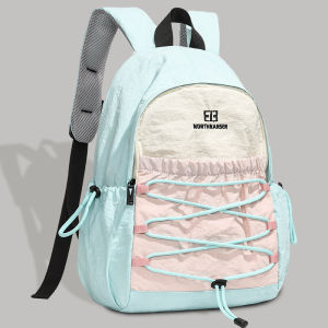ins College-style childrens simple color-blocking backpack fashionable outdoor casual large-capacity backpack for boys and girls