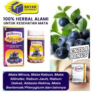 Obat mata bilberry adawiyah kapsul berhologram original BPOM