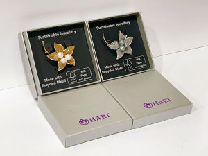 HART Five-Petals Three-Pearls Gold Silver Floral Pin Brooch Series