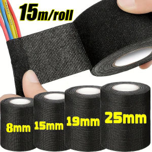 15เมตร เทปทนความร้อนสำหรับหุ้มสายไฟรถยนต์ เทปกาวผ้าสำหรับพันสายไฟรถยนต์ เทปพันสายไฟรถยนต์