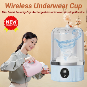 Portable Mini Washer Ultrasonic Cordless Underwear Laundry Cup Rechargeable Travel Socks Bra Cleaner