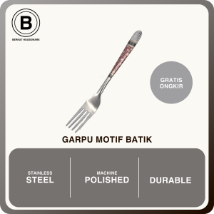 Garpu Makan Stainless Steel Motif Batik Table Fork Batik Stainless Steel Anti Karat