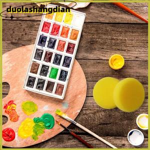 [Duola] ฟองน้ำสำหรับงานศิลปะสีน้ำสังเคราะห์ทรงกลมสำหรับเด็ก10ชิ้นสำหรับงานฝีมือเครื่องปั้นดินเผาเค้กฟองน้ำทรงกลมสีเหลือง