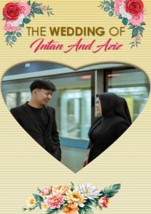 Undangan Pernikahan Bentuk Template PPT Plus Konten Ukuran 10x12 cm Model Love