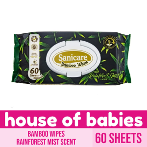 Sanicare Bamboo Wipes 60 Sheets - Rainforest Mist Scent