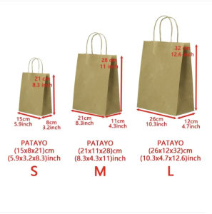 1pc Christmas Kraft Paper Bag With Handle Elk Santa Claus Pattern Gift Packaging Bag Portable Clutch Bag Snacks Candy Box Decor xmas gift bag