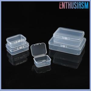 【Enthusiasm】🌟🌟【Hot Sale】🎈 10pcs hình chữ nhật trong suốt hộp nhựa trang sức Thẻ Văn phòng phẩm lưu trữ hộp nhỏ mục lưu trữ hộp