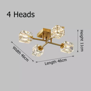 Crystal Living Room Ceiling Light For Home Use Atmosphere Bedroom 4.6.8.10 Head Ceiling Lamp