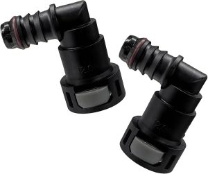 2 PCS Fuel Line Quick Connector 1/2 SAE to 1/2 Nylon Tubing 90 Degree Elbow Fuel Line Connector Elbow Bundy Female to Hose Barb Straight Quick Plugs for Most Vehicles