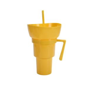 VALUEPULSE 2 in 1 Popcorn Drink Cola Cup with Handle Portable Snack Cup  Leak-Proof Straw Cup Kids