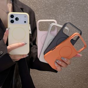 For Magsafe Candy Color Matte Case for iPhone 16 17 Pro Max 17 Air Magnetic Wireless Charging Shockproof Ultra Thin Cover