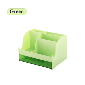 FYBEE Desktop Storage Box With Drawer Desk Organizer Desktop Stationery Organizer Pencil Pen Holder Office School Supplies Desk Storage Boxes For Pen Jewelry Makeup