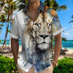 ZEEMIN 2024 Eagle 3d Print Street Mens Shirts Hawaiian Shirt Men Daily Tshirt Animal Wolf Casual Shirt For Men Fashion Mens Clothing