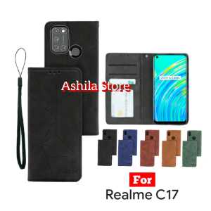 Case Flip Magnet For Realme C17/Realme 7i 2020 Dompet Motif Flip Cover Leather Premium Casing HP