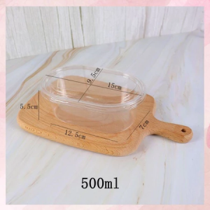 50pcs Clear Oval Deli Container With Lidfor Salad Mousse Cake PuddingDesserts (THICK) -500ML