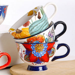 OMK เซรามิกอเมริกัน500มล: แก้วกาแฟถ้วยใส่อาหารเช้า 500มล