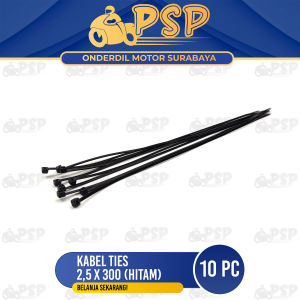 Kabel Ties 25 x 300 (Hitam) Harga 10 PC - Tali Krek Kretek Tis Pengikat Kabel Panjang 30cm / 300mm