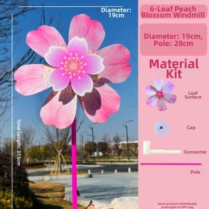 INEXTIN 1pc/2pcs Cherry Blossom Rotating Wind Spinner Windmill Multistyles Colorful Large Turntable Windmill High Quality Diameter 19/21/32/36cm Standing Lawn Flower Pinwheel Outdoor Party Picnic Decor