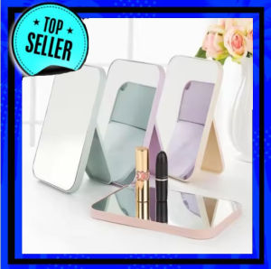 Kaca Rias MakeUp Portable Lipat / Kaca Rias Minimalis - Cermin Kotak Lipat Kaca Rias Simple Meja Persegi Portable Portabel STANDING BEAUTY MIRROR DUDUK UNTUK MAKEUP WAJAH Make Up