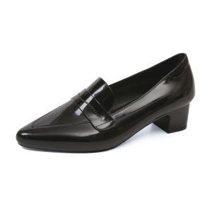 Pointed Toe Shallow-Mouth Thick Heels Shiny Fashionable Womens Shoes
