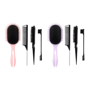 4pieces Hair Brush SetRatted Tail CombEdge Hair Brush Teasing Comb Airs Cushion Massage Comb for Women and Men Gifts