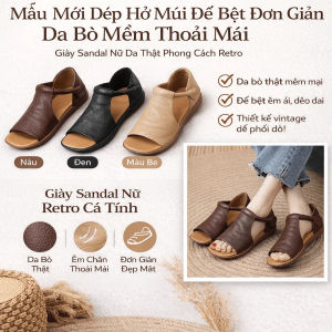 🔥Flash Sale⚡Giày Sandal Nữ Êm Ái Chống TrơnĐế Bệt Mềm Dành Bà Trung NiênMũi Hở Phong Cách La MãThoáng Khí Chống Mỏi