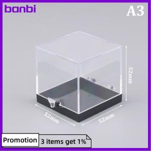 banbi 1Pc Storage Boxes Lids Display Clear Container Specimen Mini Square Cube Acrylic Case Rough Mineral Standard