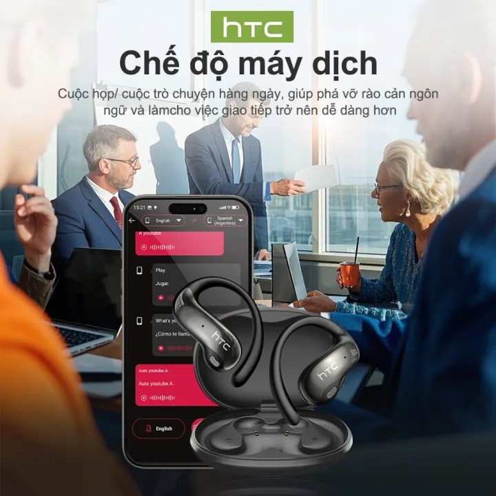 HTC NE19 Tai Nghe Phiên Dịch tai nghe bluetooth 6.0 Tai nghe không dây âm thanh nổi HiFi  Al Tai nghe không dây dịch | BigBuy360 - bigbuy360.vn
