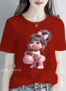 KAOS ATASAN GIRLS GYM /COTTON COMBED WANITA