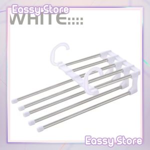 5 IN 1 Magic Pant Hanger Stainless Steel Multi-Layer Foldable Telescopic Trousers Clothes Hanger Wardrobe Storage Rack
