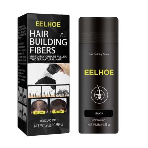 Eelhoe Hair Building Fiber Applicator Fluffy Hair Powder Instant Salon Disposable Styling Color Powder Hair Care Keratin Powders Hair Regrowth Thickening Fiber Powder Long-Lasting Anti-Caking Hair Refiller Anti Hair Loss Dense Hair Fiber Powder(28G)