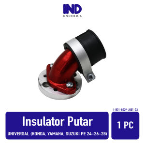 Insulator Putar Universal Semua Jenis Motor Manipul Intake Manifold Intek Leher Angsa Mutar Miring Variasi PE 24 26 28 Merah Chrome Biru Emas Hitam