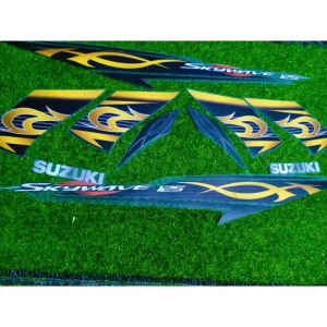 STRIPING TRANSPARAN SKYWAVE 125i BLACK GOLD STICKER SKYWAVE TRANSPARAN CUSTOM - RON Design