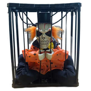 การตกแต่งนักโทษในวันฮาโลวีนที่เคลื่อนไหวได้อย่างน่ากลัวด้วยเซ็นเซอร์เปิดเสียงขึ้นตาสำหรับประดับบ้านที่กำลังหลอกหลอนสำหรับงานปาร์ตี้